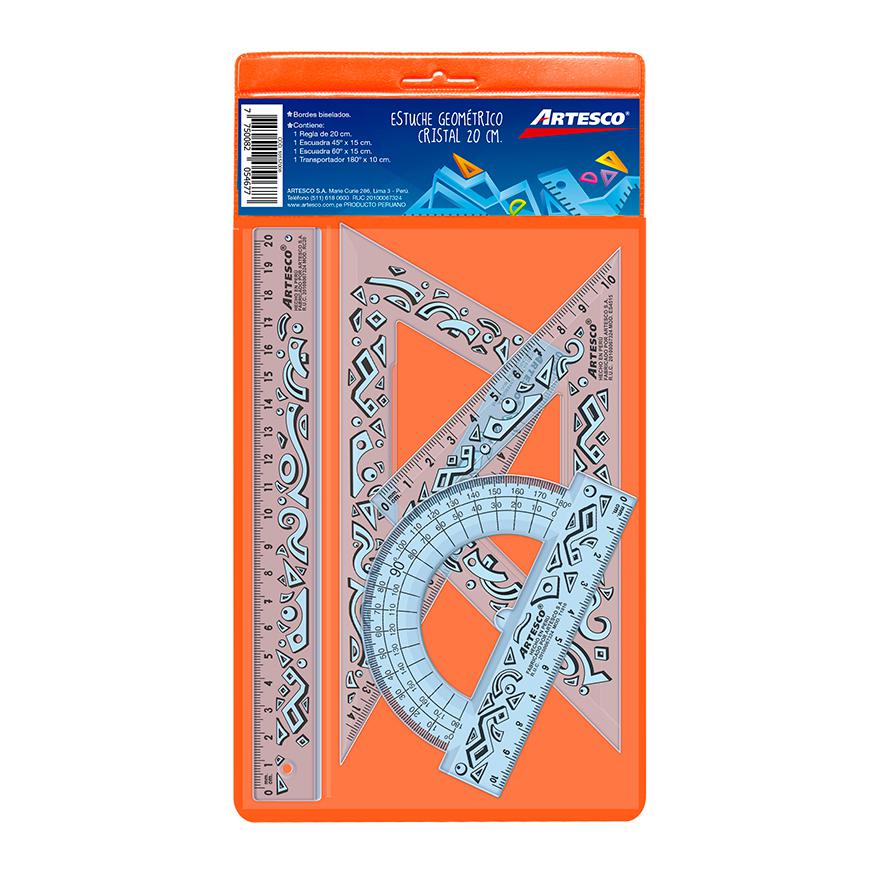 estuche geometrico de 20 cm